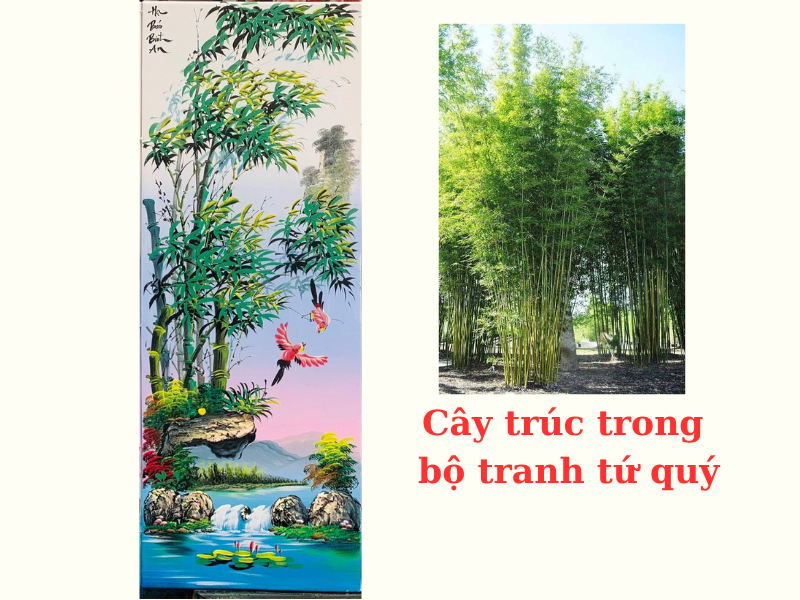 Tranh cây trúc biểu tượng của người quân tử cứng cỏi mà khiêm nhường