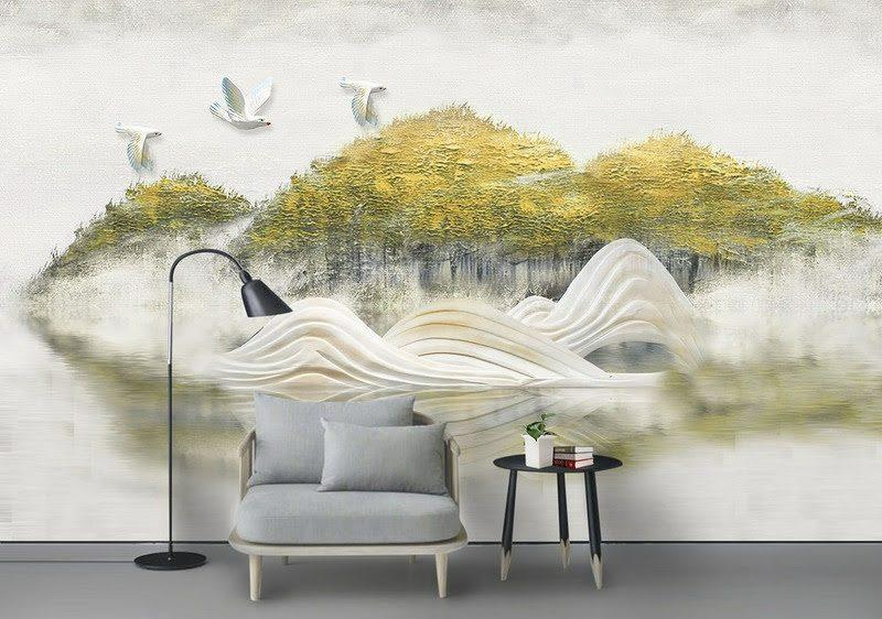 Họa tiết hiện đại gam màu tối giản cho phòng khách chung cư