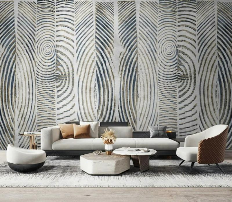 Tranh dán tường trừu tượng Minimalist là lựa chọn cho gia chủ thích sự tối giản 