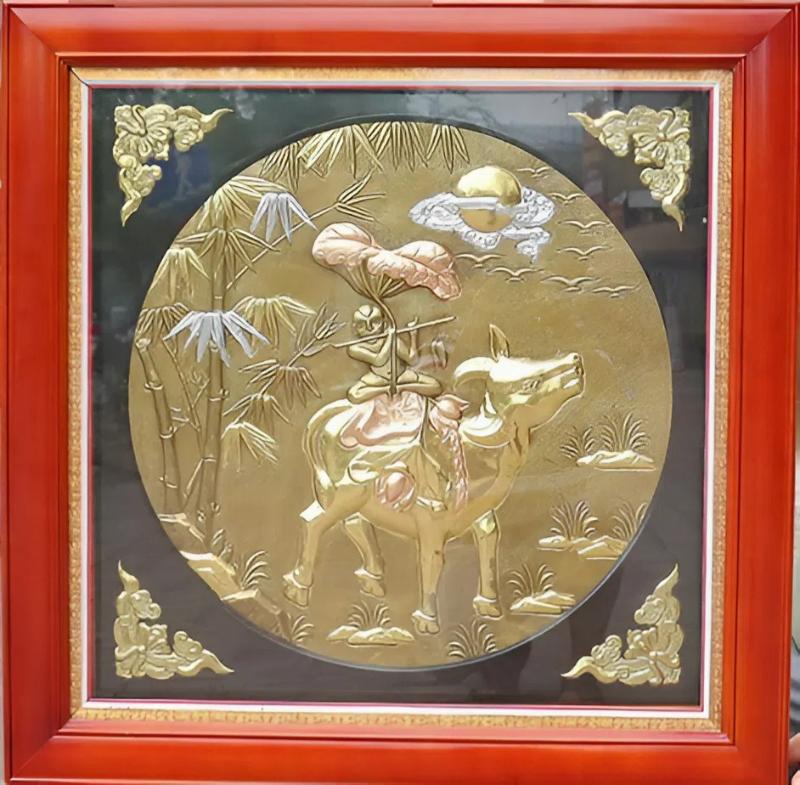 Tranh Đông Hồ Chăn Trâu Thổi Sáo và hình tượng con trâu 10 Tranh Đông Hồ Chăn Trâu Thổi Sáo bằng đồng