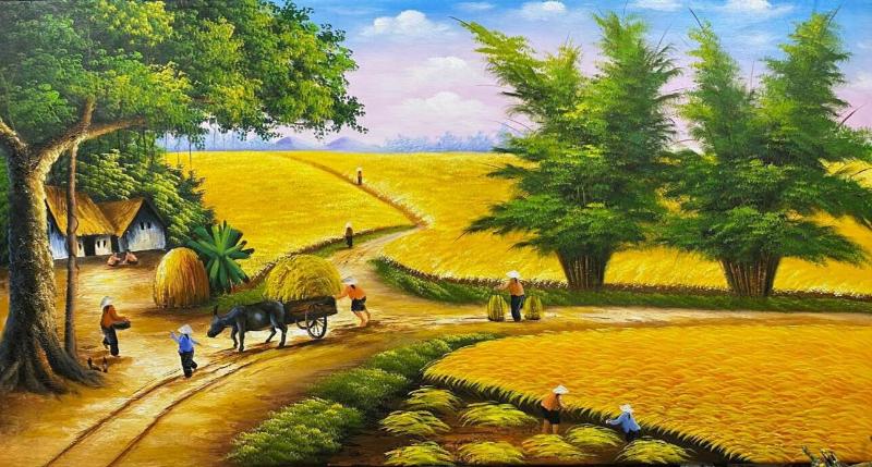 Tranh làng quê đồng quê hợp mệnh nào