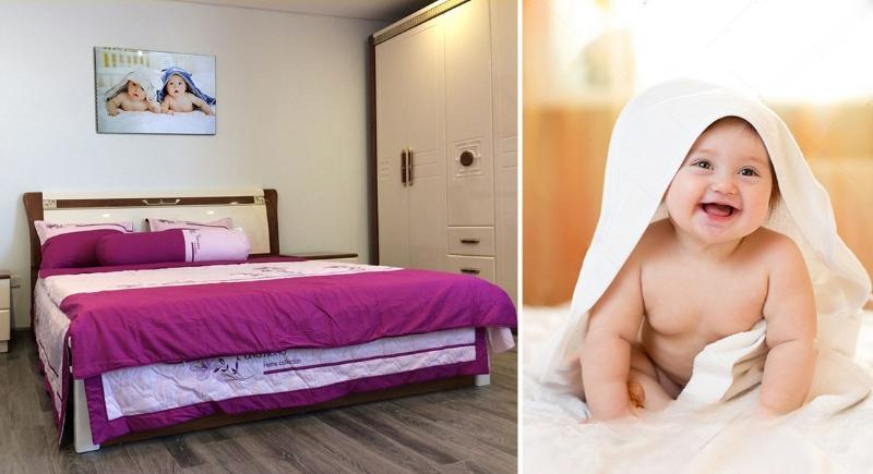 Tranh em bé treo phòng ngủ bé treo đầu giường phòng ngủ tạo không gian ấm áp gần gũi