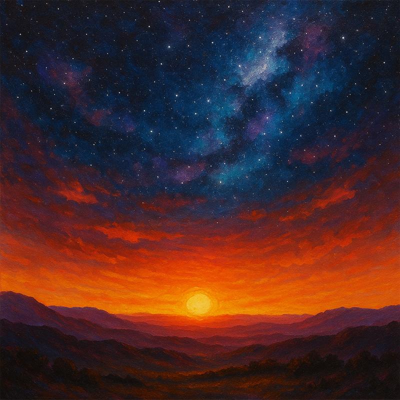 99+ Tranh Galaxy – Vẻ đẹp huyền ảo từ dải ngân hà 22 Tranh galaxy kết hợp cảnh bình minh mang lại sự hòa quyện giữa thiên nhiên và vũ trụ