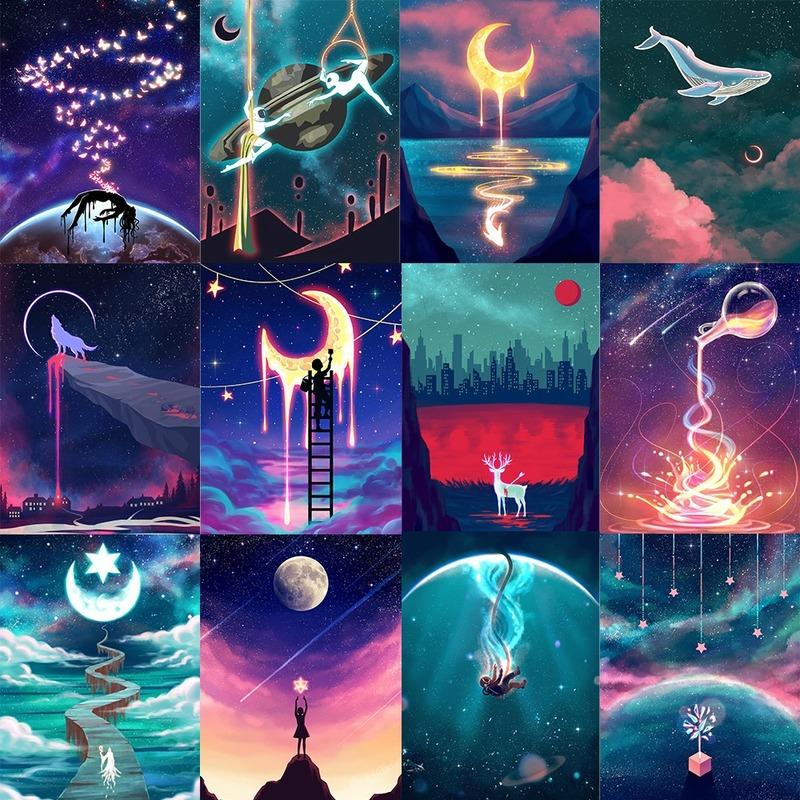 99+ Tranh Galaxy – Vẻ đẹp huyền ảo từ dải ngân hà 15 Tranh galaxy huyền ảo với ánh trăng và những nàng tiên bay lượn trong đêm đầy sao