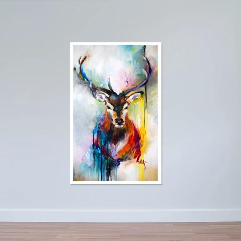 Top những bức tranh nai phong thủy đẹp, biểu tượng tài lộc 13 Bức tranh nai ngũ sắc phong cách sơn dầu, tạo điểm nhấn nghệ thuật cho không gian