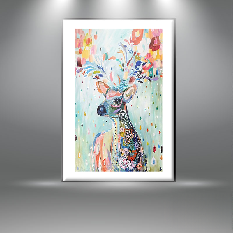 Top những bức tranh nai phong thủy đẹp, biểu tượng tài lộc 15 Bức tranh nai ngũ sắc trừu tượng, mang tính thẩm mỹ cao và phong cách độc đáo