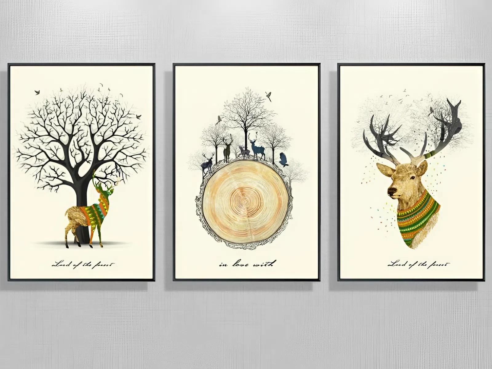 Top những bức tranh nai phong thủy đẹp, biểu tượng tài lộc 1 Tranh nai