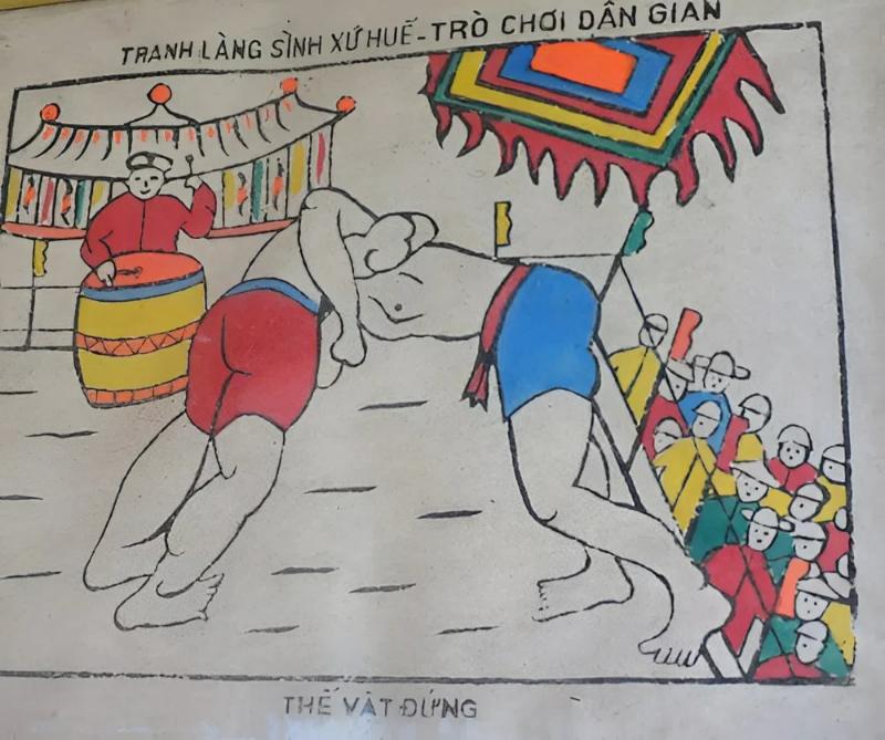 Tư thế vật đứng (Thế vật đứng), thể hiện sự so tài sức lực và kỹ thuật giữa các đô vật