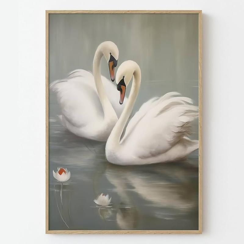 39+ Mẫu tranh thiên nga nghệ thuật đẹp, hợp phong thủy 3 Tình yêu và sự thủy chung được thể hiện qua bức tranh thiên nga song hành, mang lại sự hòa thuận và viên mãn cho không gian phòng ngủ