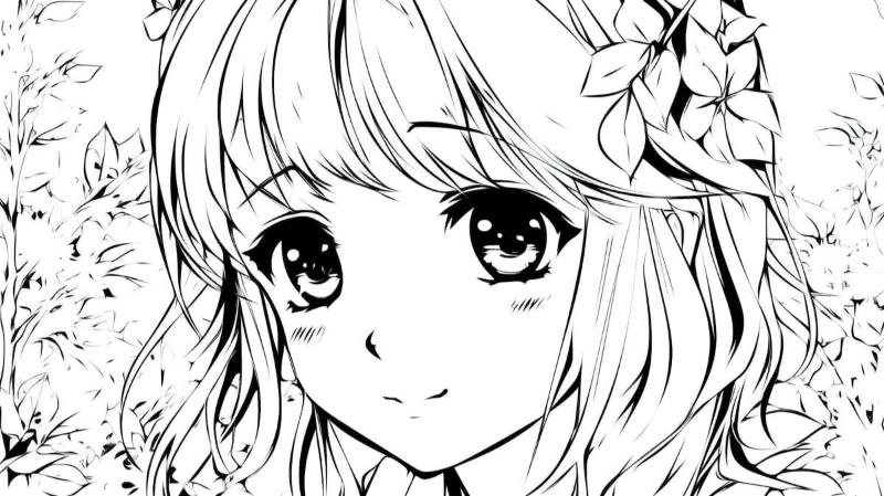 99+ Mẫu tranh tô màu anime cho bé đẹp, dễ thương, dễ tô 9 Chân dung anime với mái tóc và biểu cảm chi tiết, giúp bé tập trung cao độ và rèn luyện kỹ năng vận động tinh khéo léo