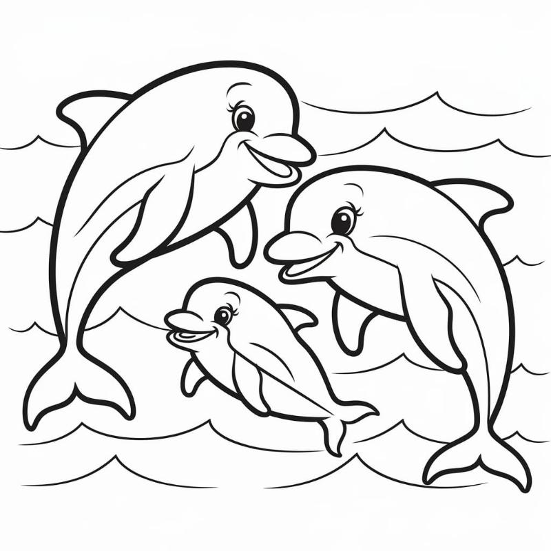 99+ Tranh tô màu con cá – Giúp bé sáng tạo & học hỏi 33 Tranh tô màu con cá heo 6