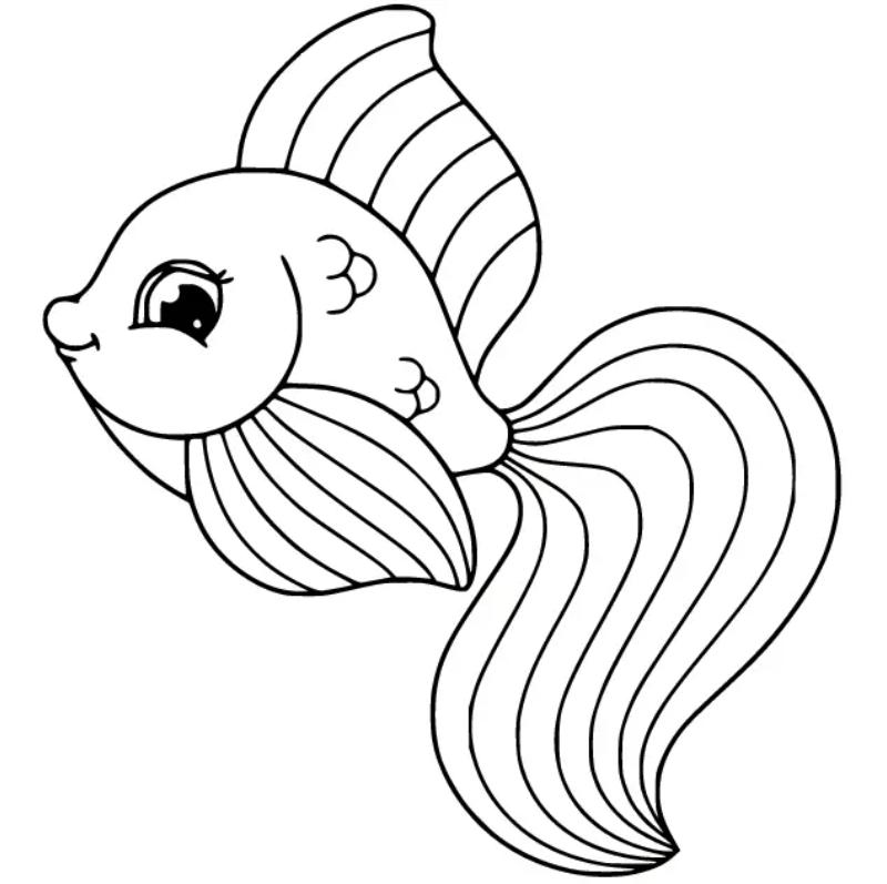99+ Tranh tô màu con cá – Giúp bé sáng tạo & học hỏi 12 Tranh tô màu con cá vàng 11