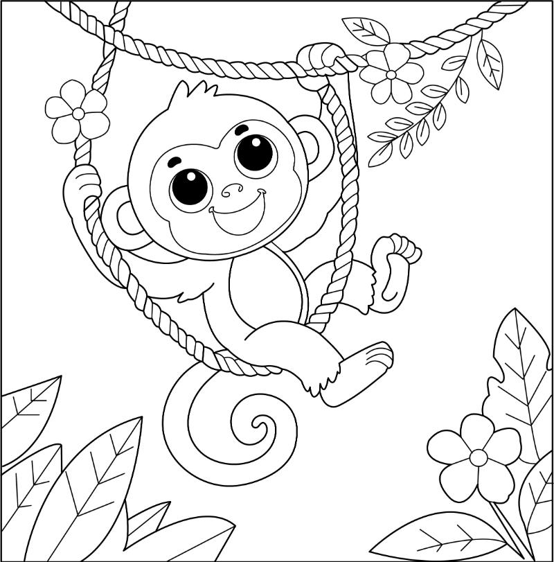 tranh to mau con khi 4