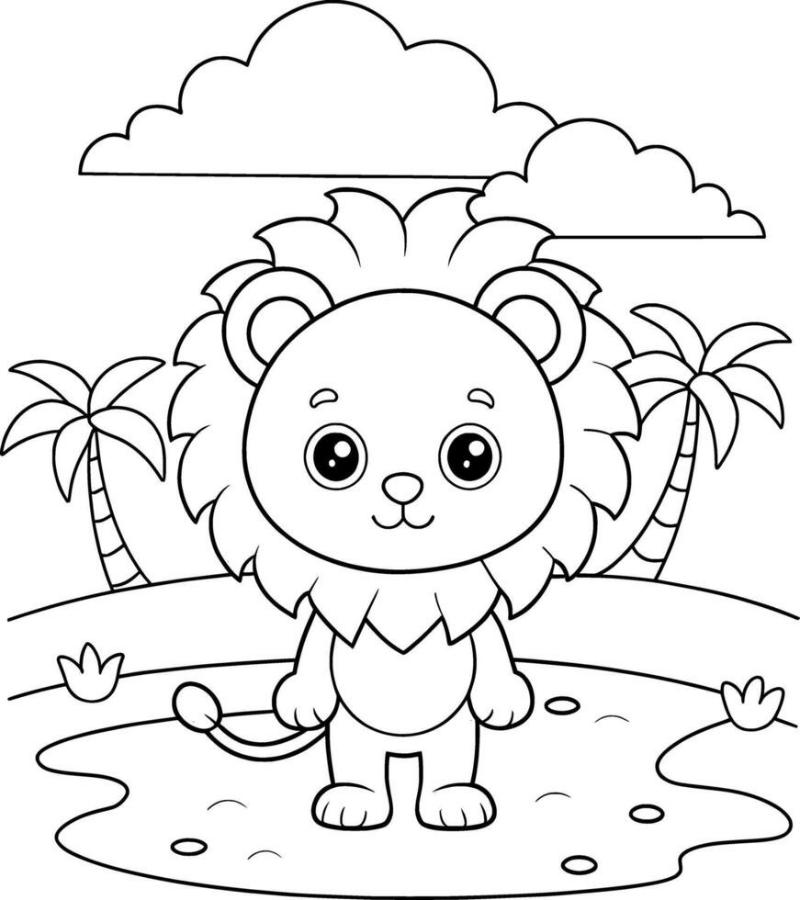29+ Tranh tô màu con sư tử mạnh mẽ đẹp, dễ in cho bé 12 tranh to mau con su tu5