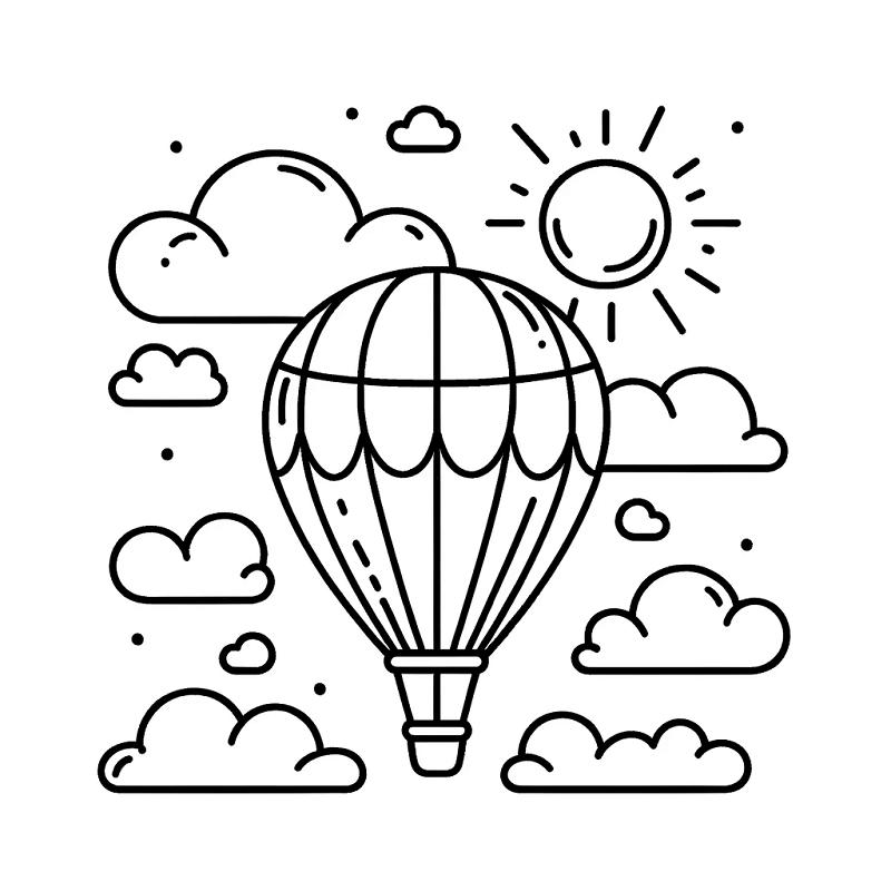 Tranh tô màu khinh khí cầu đẹp giúp bé phát triển sáng tạo 16 tranh to mau khinh khi cau 1