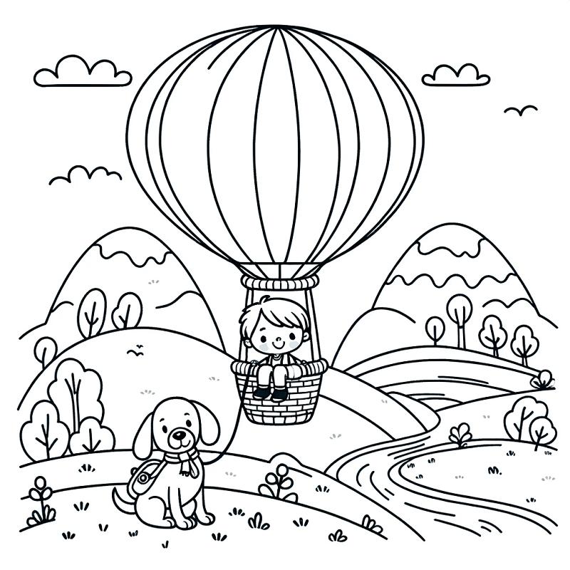 Tranh tô màu khinh khí cầu đẹp giúp bé phát triển sáng tạo 22 tranh to mau khinh khi cau cho be 2