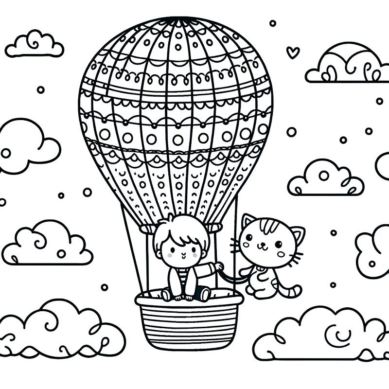 Tranh tô màu khinh khí cầu đẹp giúp bé phát triển sáng tạo 23 tranh to mau khinh khi cau cho be 9