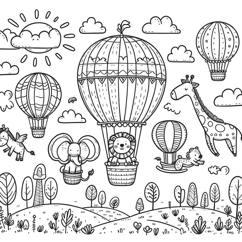 Tranh tô màu khinh khí cầu đẹp giúp bé phát triển sáng tạo 24 tranh to mau khinh khi cau cho tre 8 tuoi
