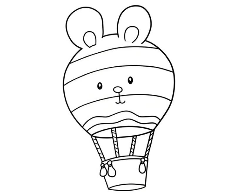 Tranh tô màu khinh khí cầu đẹp giúp bé phát triển sáng tạo 14 tranh to mau khinh khi cau hinh dau don gian