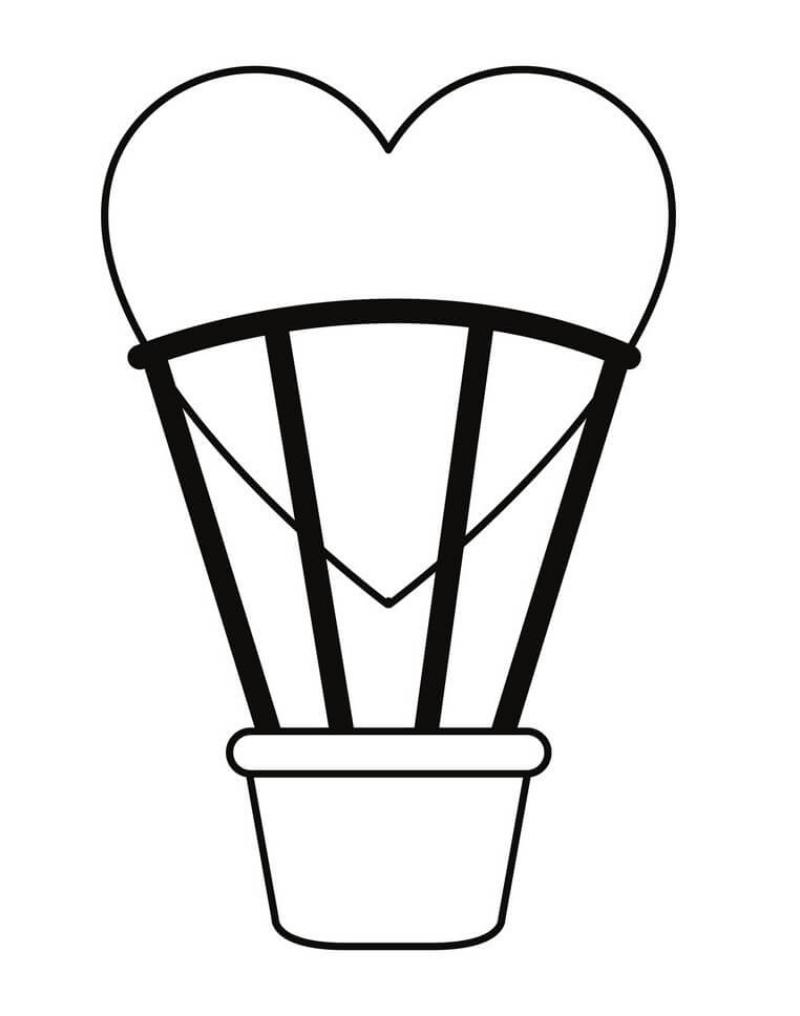 Tranh tô màu khinh khí cầu đẹp giúp bé phát triển sáng tạo 7 tranh to mau khinh khi cau hinh trai tim