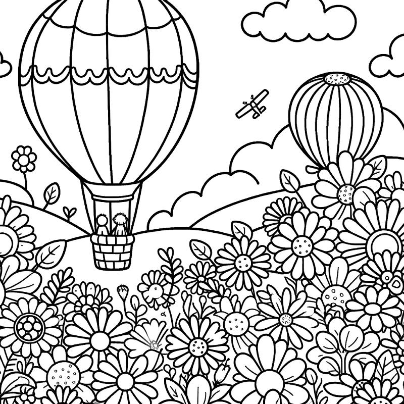 Tranh tô màu khinh khí cầu đẹp giúp bé phát triển sáng tạo 26 tranh to mau khinh khi cau nhieu cai1
