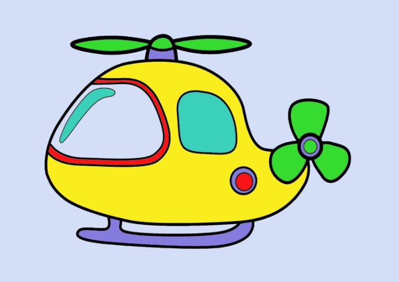 Chiếc trực thăng ngộ nghĩnh với các mảng màu lớn giúp bé phát triển tư duy nhận biết hình khối và màu sắc cơ bản