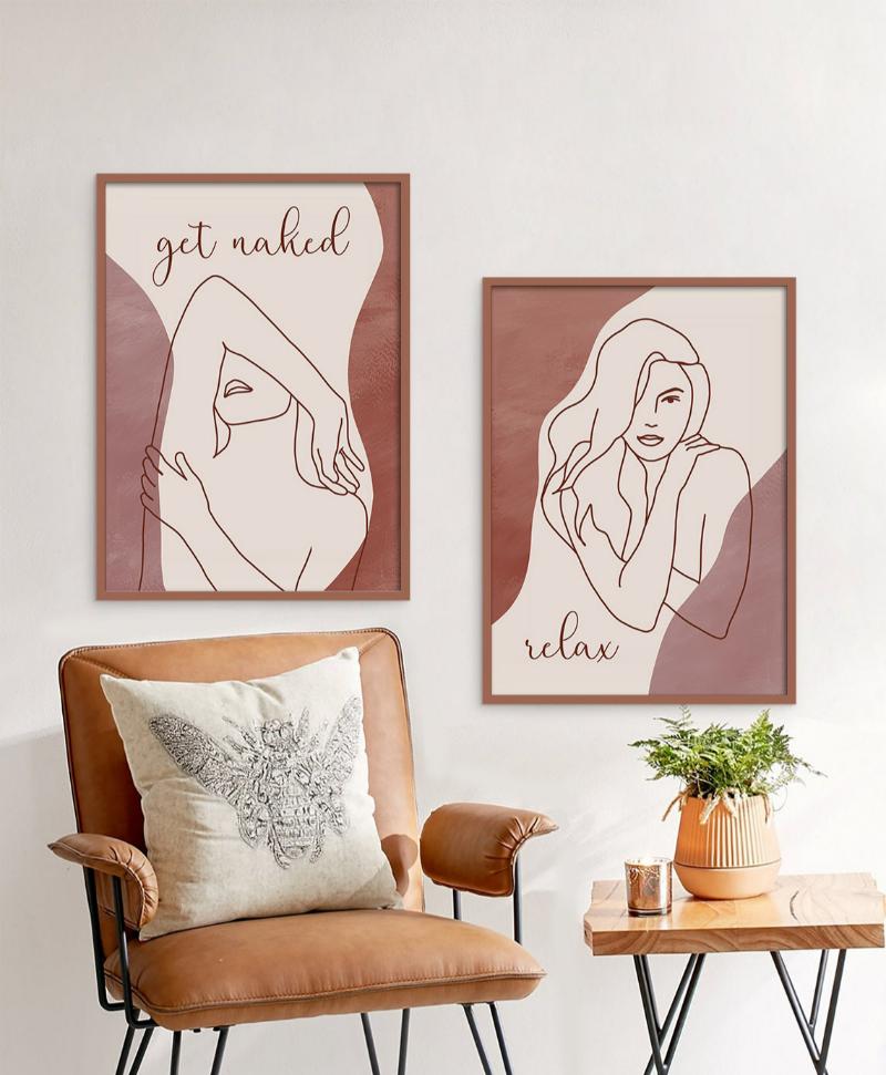 105+ mẫu tranh Minimalism tối giản đẹp, độc đáo sang trọng hiện đại 13 Bộ đôi tranh tối giản line-art cơ thể và typography tạo sự ấm áp, thư giãn, lý tưởng cho phòng ngủ hoặc góc đọc sách
