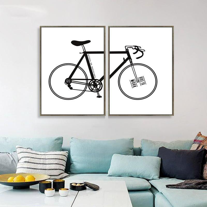 Tranh xe đạp – Vẻ đẹp hoài niệm và mộc mạc trong nghệ thuật 4 Tranh xe đạp canvas hiện đại đơn giản nhưng tinh tế phù hợp với phong cách Scandinavian