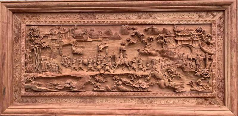 50+ Mẫu tranh vinh quy bái tổ nét đẹp văn hóa 8 Tranh vinh quy bái tổ khắc gỗ truyền thống mô tả cảnh làng xưa