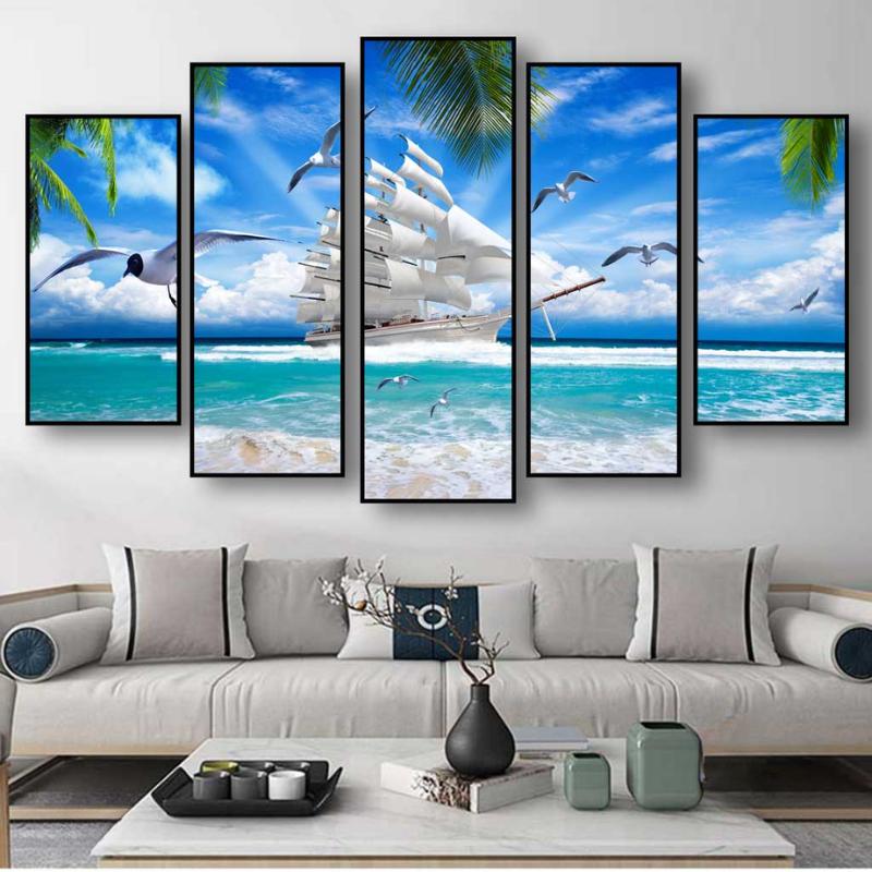 199+ Mẫu Tranh treo tường 5 tấm phong thủy thu hút tài lộc 3 Ưu điểm của tranh treo tường 5 tấm