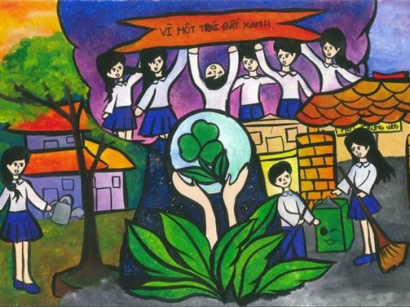 Tranh vẽ hoạt động vì cộng đồng đẹp, ý nghĩa và sáng tạo 2026 3 11 4