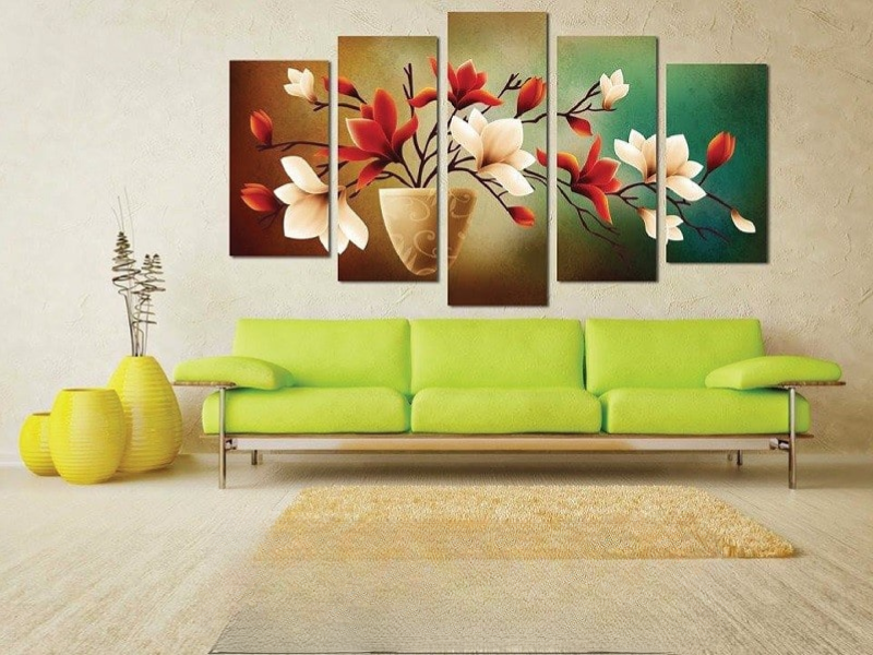 199+ Mẫu Tranh treo tường 5 tấm phong thủy thu hút tài lộc 2 Tranh treo tường 5 tấm