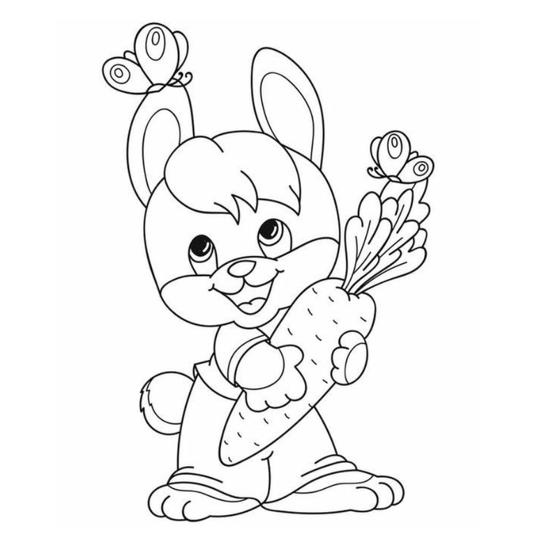 Tranh tô màu con thỏ