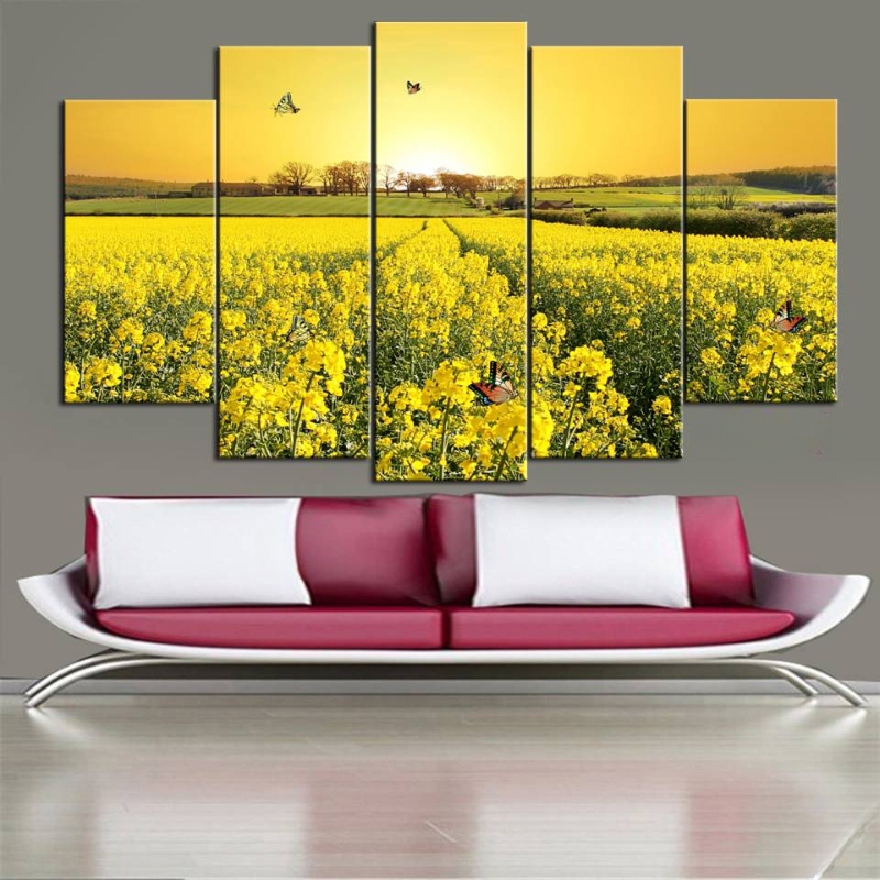 199+ Mẫu Tranh treo tường 5 tấm phong thủy thu hút tài lộc 15 3