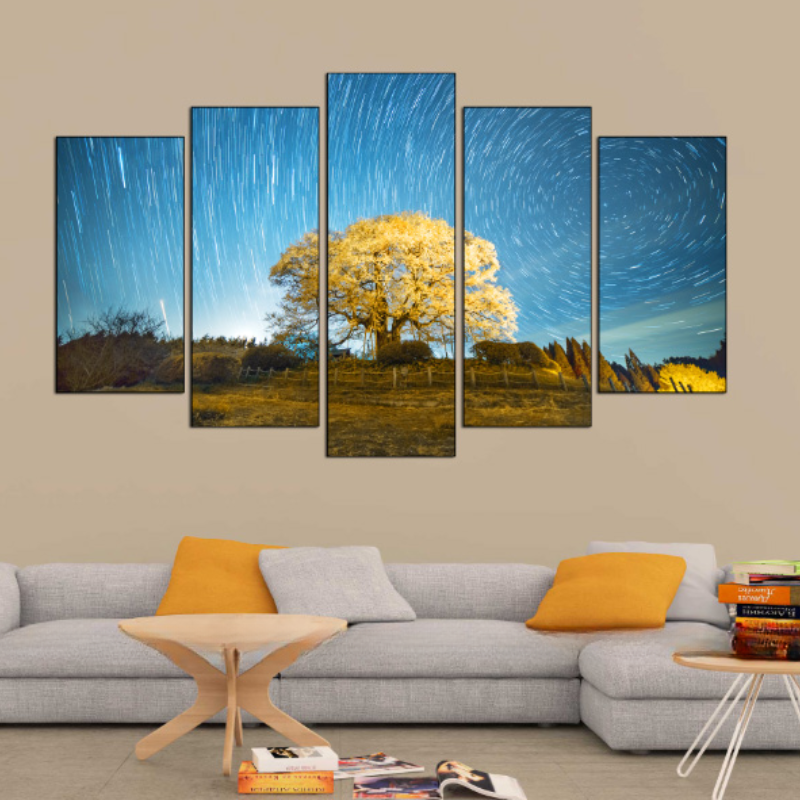 199+ Mẫu Tranh treo tường 5 tấm phong thủy thu hút tài lộc 16 6