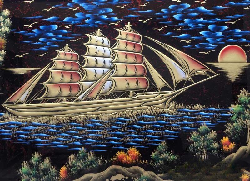 Tranh sơn mài Thuận Buồm Xuôi Gió – Biểu tượng thành công 7 T 2200 7 – Da sua