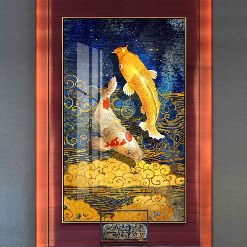 Hướng treo tranh Lý Ngư Vọng Nguyệt và tuổi hợp gia chủ