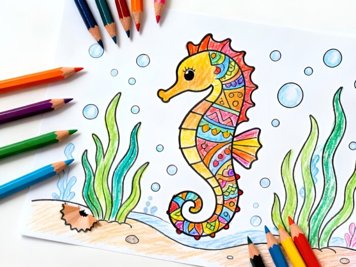 Tô màu con cá ngựa 7