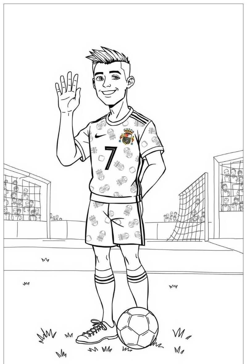 Tranh To Mau Ronaldo chibi 1