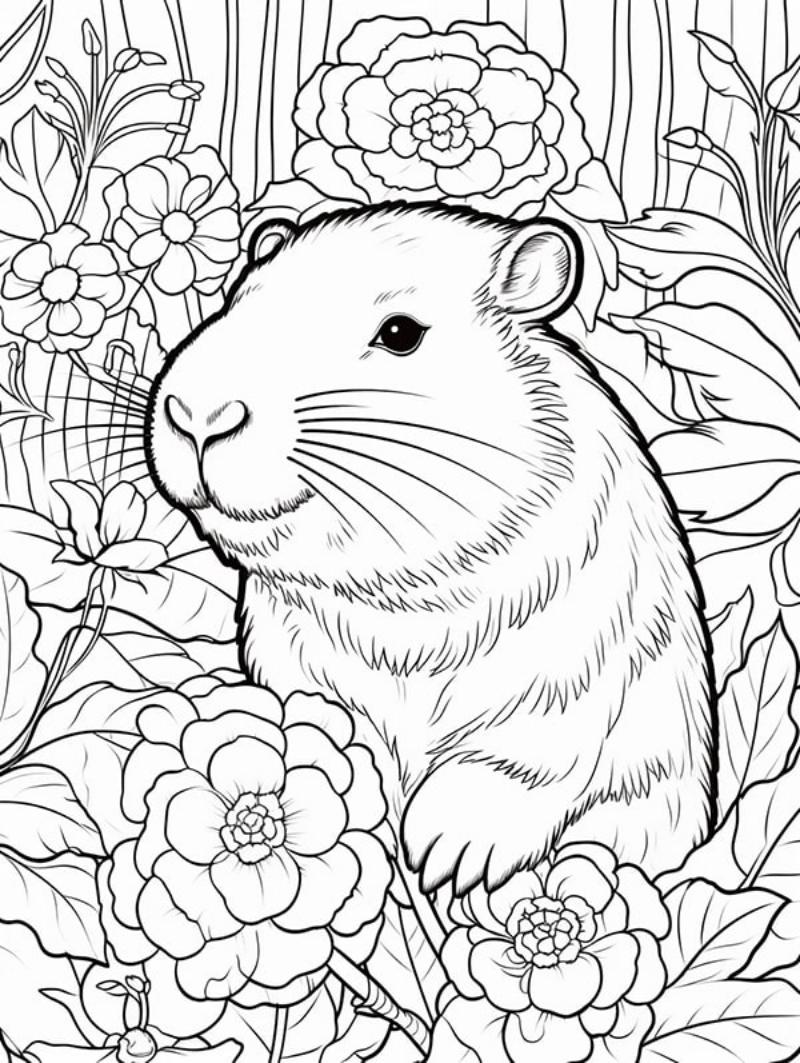 Tranh to mau Capybara cho be 5 8 tuoi 10