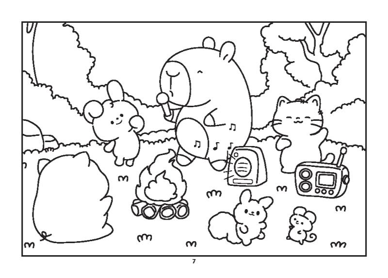 Tranh to mau Capybara cho be 5 8 tuoi 13