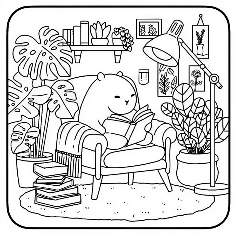 Tranh to mau Capybara cho be 5 8 tuoi 14.1