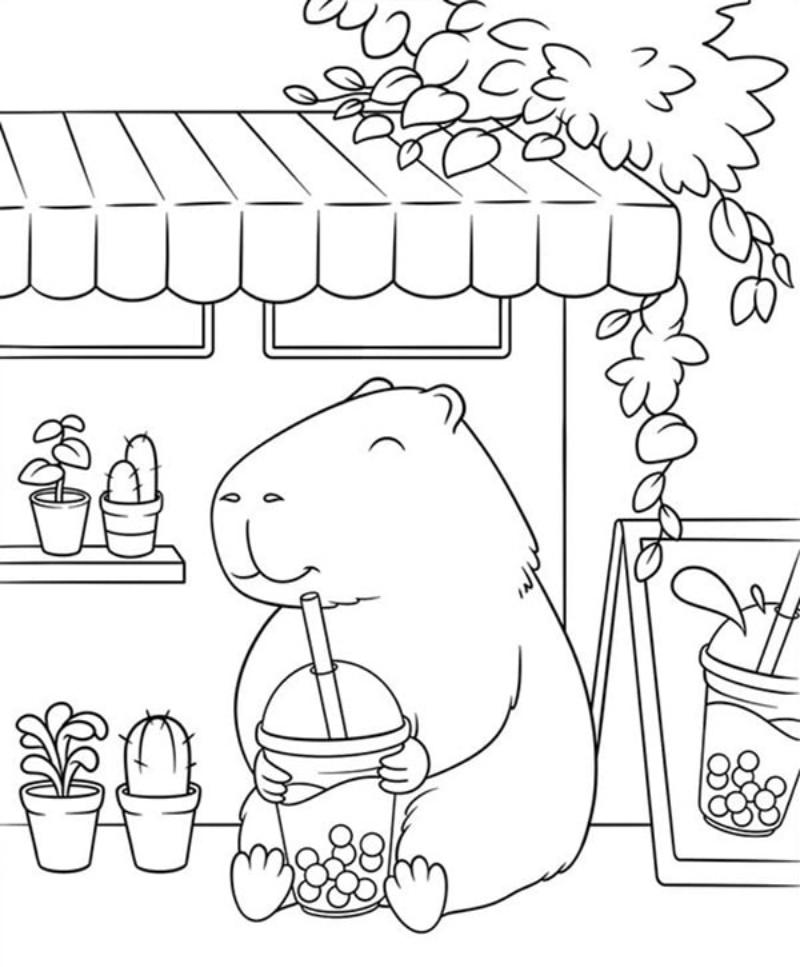 Tranh to mau Capybara cho be 5 8 tuoi 15