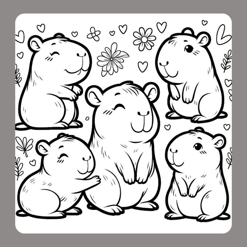 Tranh to mau Capybara cho be 5 8 tuoi 16