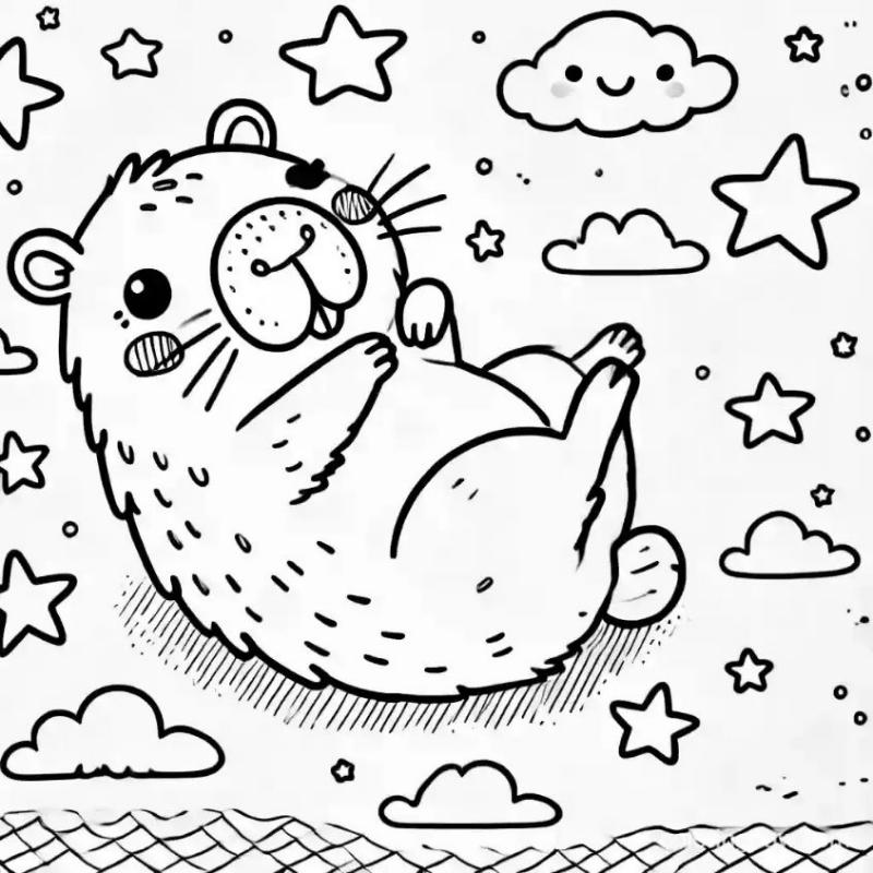 Tranh to mau Capybara cho be 5 8 tuoi 3