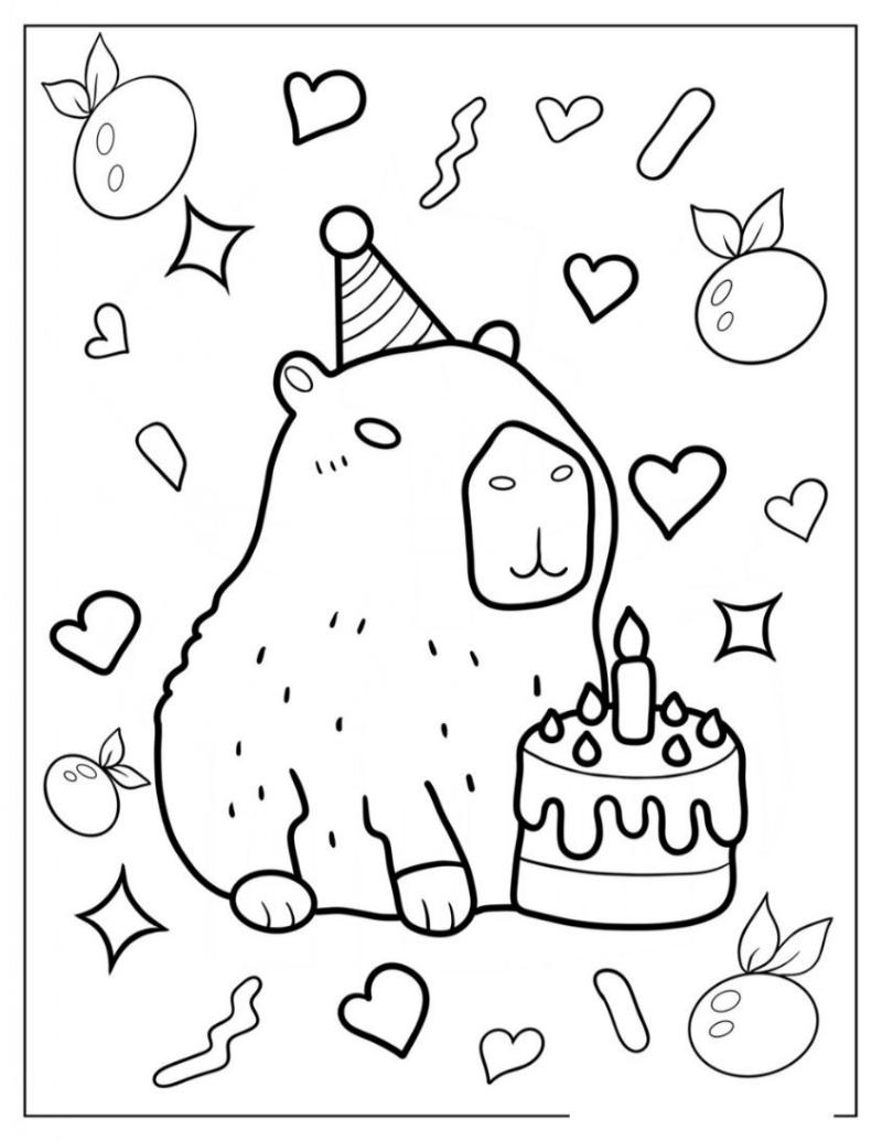 Tranh to mau Capybara cho be 5 8 tuoi 4