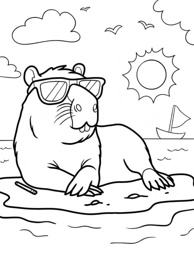 Tranh to mau Capybara cho be 5 8 tuoi 5