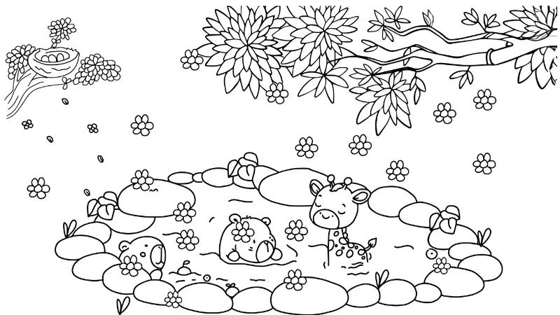 Tranh to mau Capybara cho be 5 8 tuoi 6.1