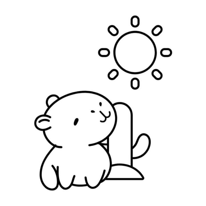 Tranh to mau Capybara don gian1