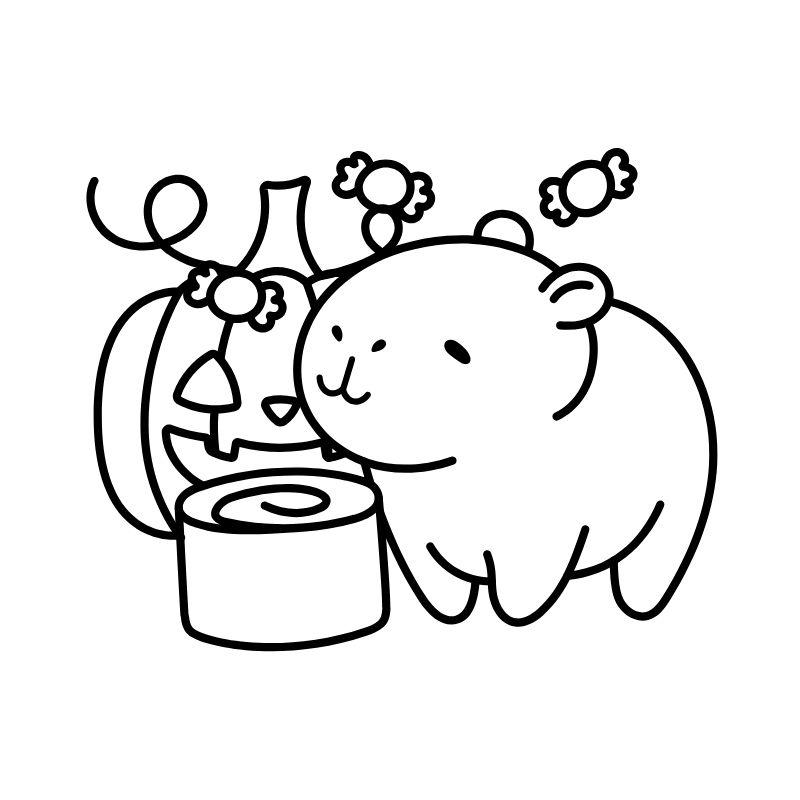 Tranh to mau Capybara don gian12